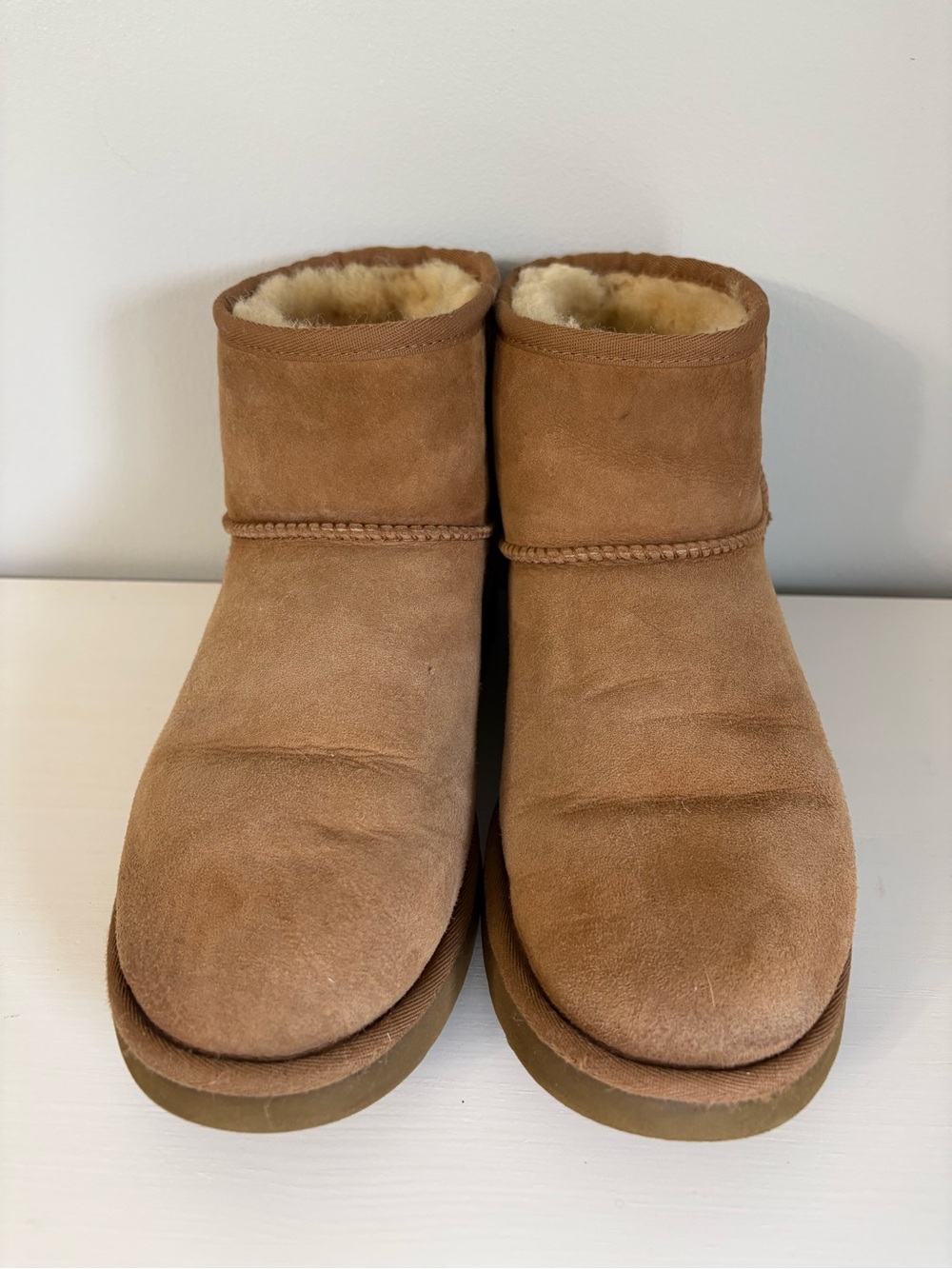 UGG Classic Mini II Chestnut Suede Boots Size 10 Cottagecore Cozy Casual